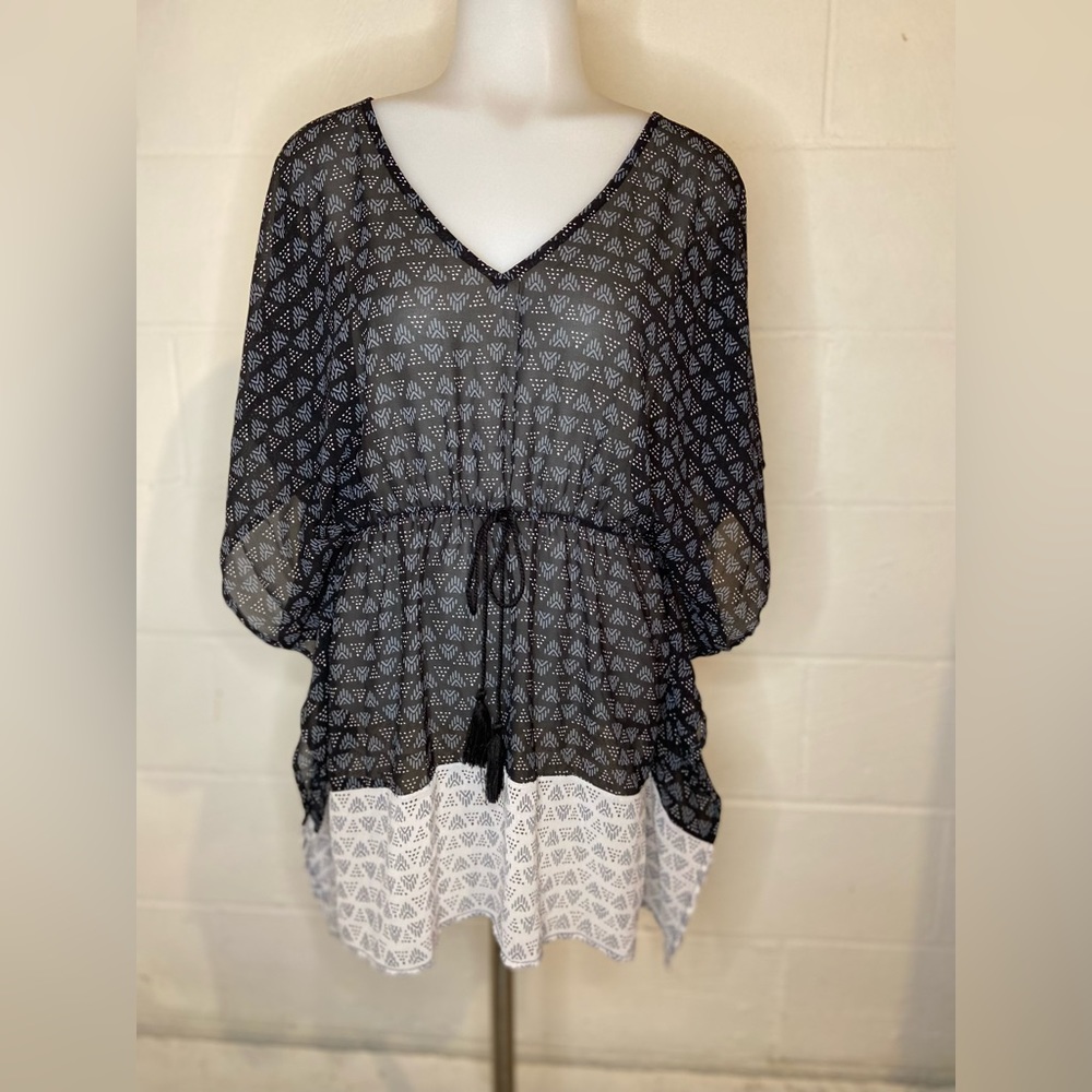 ⭐️Palisades Swim Club Beach Coverup Drawstring waist Geometric Print Size Small